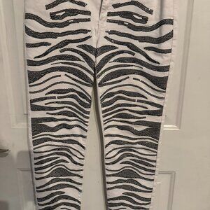 White Pants w/Black Sequins